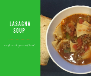 Hearty Lasagna Soup made with lasagna noodles, grass fed ground beef, and more. It's the perfect, heart soup for a cold day