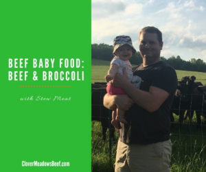 Beef Baby Food - Beef and Broccoli - Grass Fed Beef St Louis Clover Meadows Beef