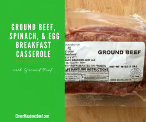 Ground Beef Spinach and Egg Breakfast Casserole - Clover Meadows Beef Grass Fed Beef Saint Louis