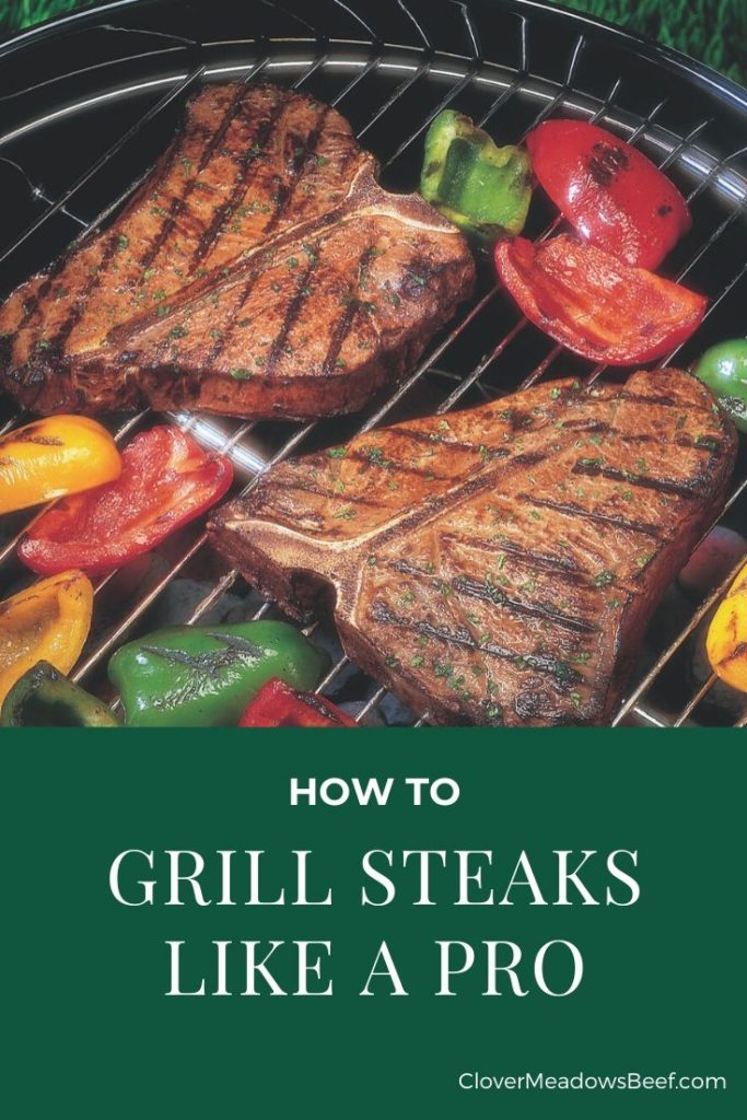 How to grill steak like a pro. Steak on a grill with border. Grass Fed Beef St. Louis Missouri